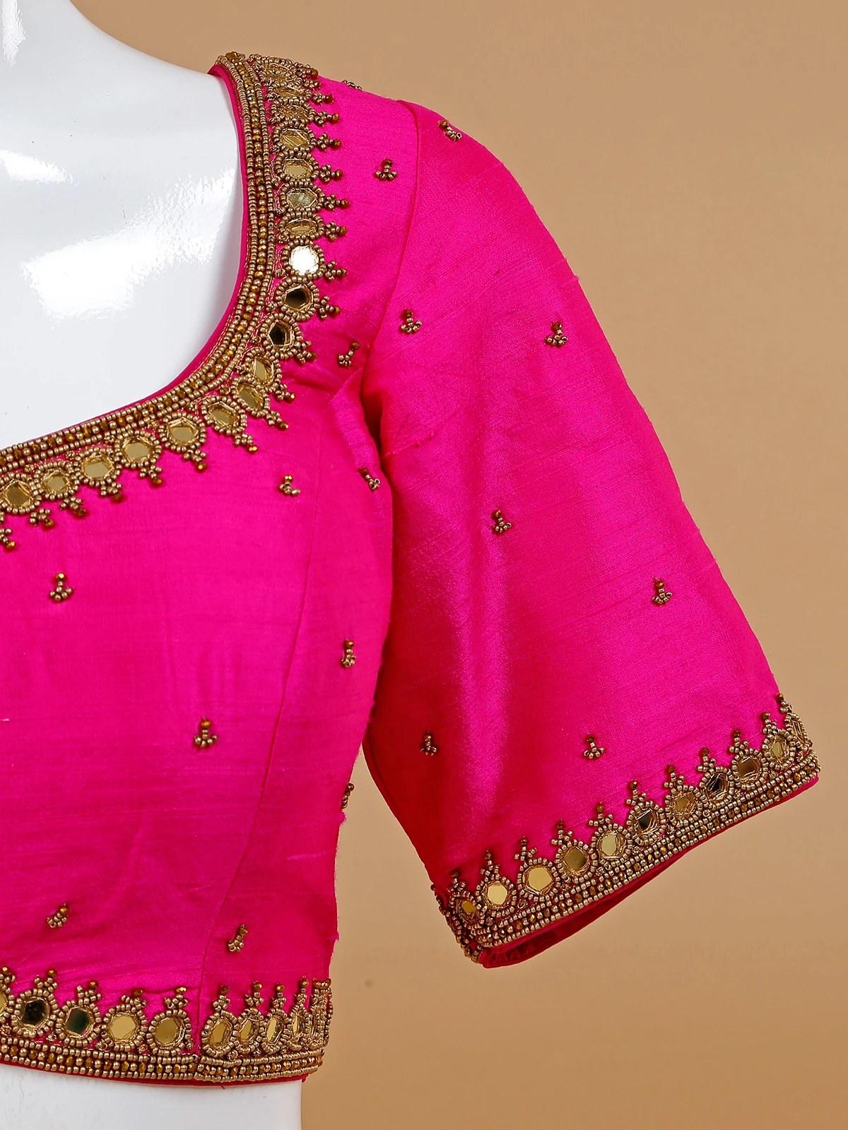 Latest Magenta Silk Blouse 2 Latest Magenta Silk Blouse - Image 2