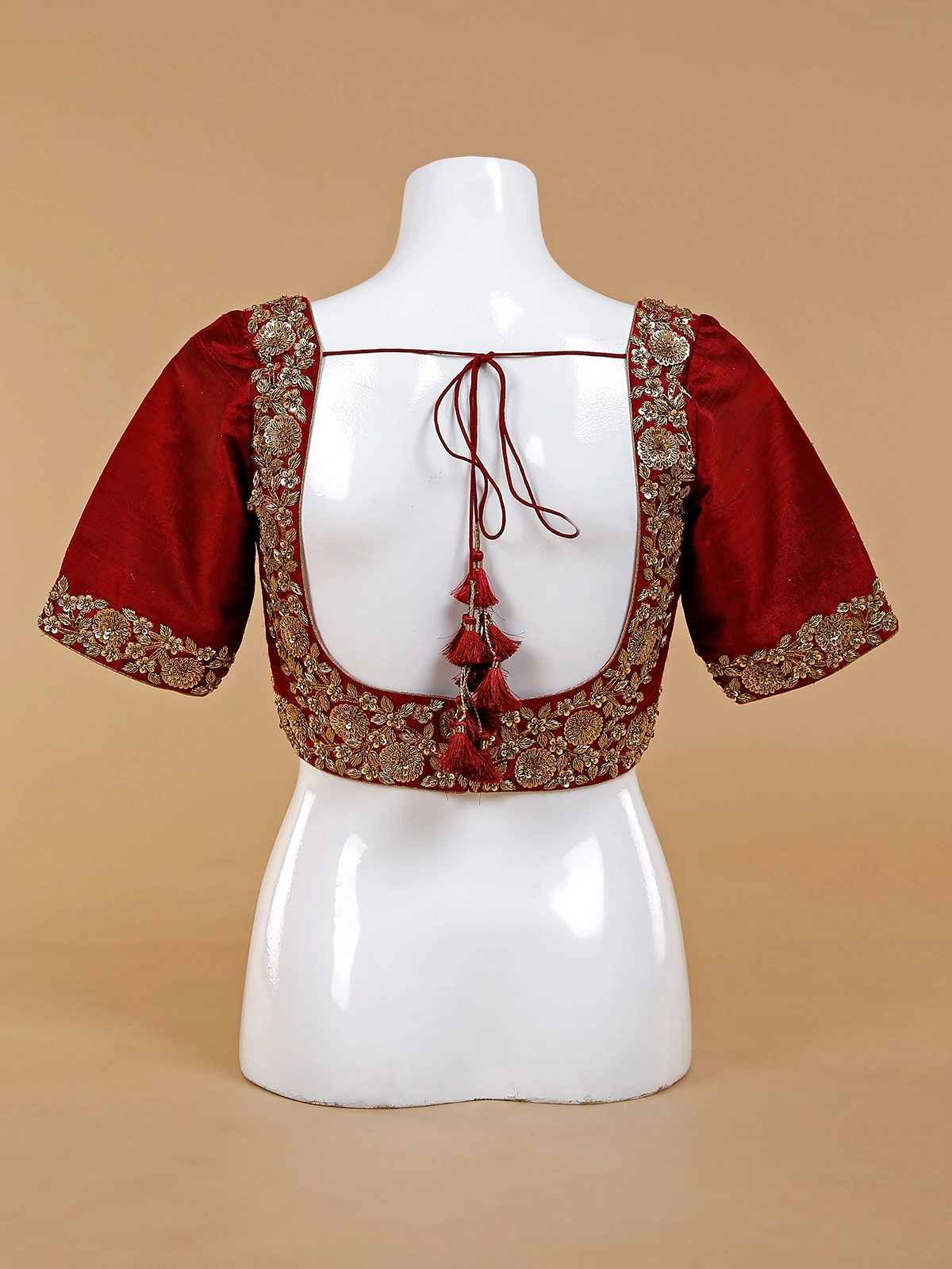 Latest Maroon Silk Blouse 1 Latest Maroon Silk Blouse