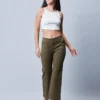 Latest Olive Cotton Plain Pant