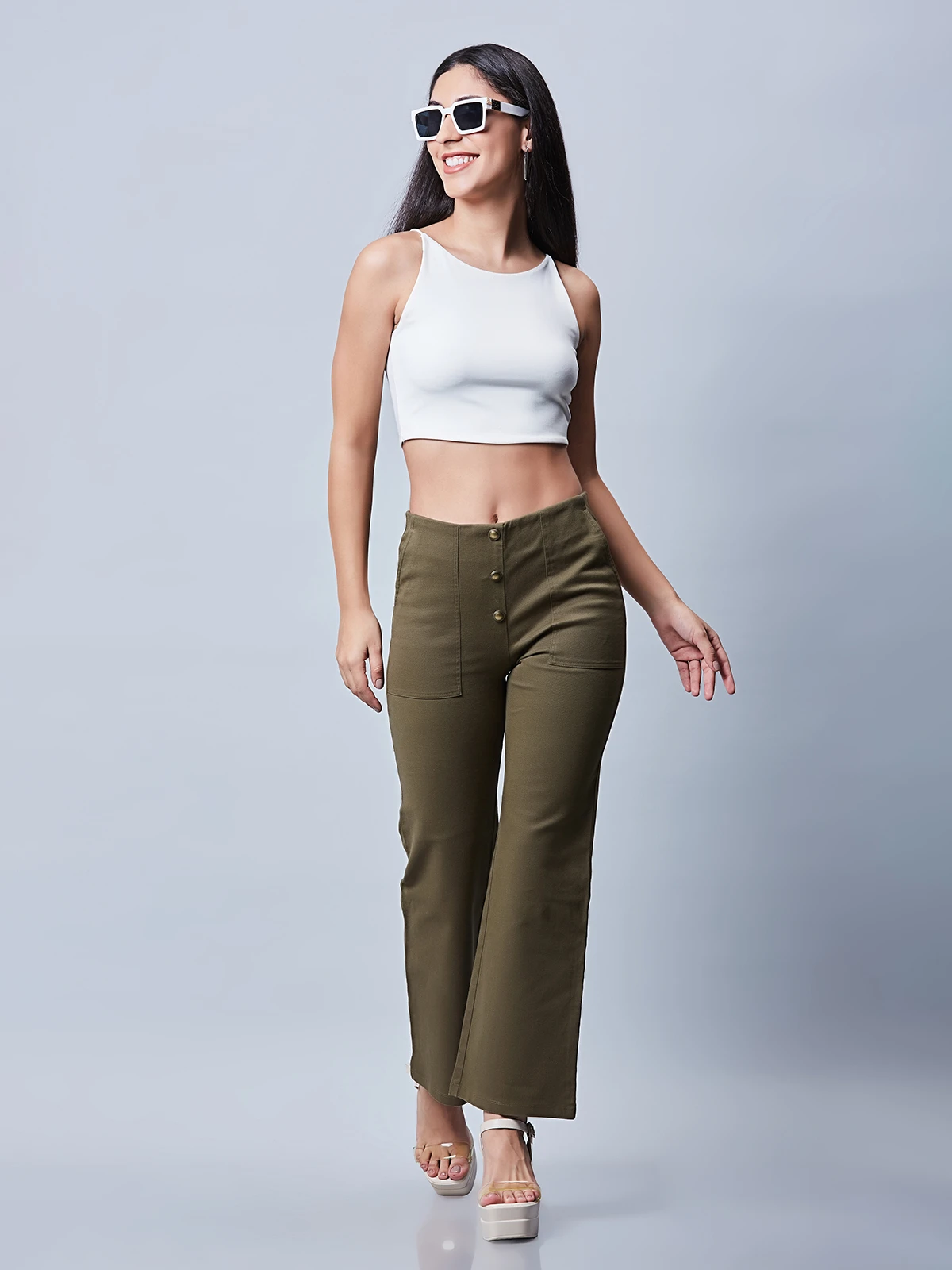 Latest Olive Cotton Plain Pant 1 Latest Olive Cotton Plain Pant