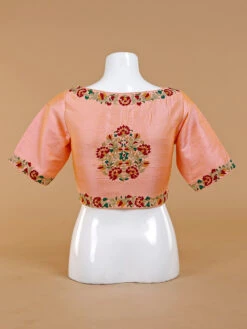 Latest Peach Raw Silk Blouse -Saree Luxe Shop latest peach raw silk blouse 1672294581as2561596 2