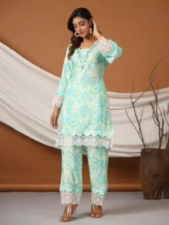 Latest Sea Green Cotton Co Ord Set