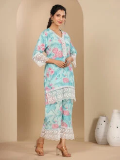 Latest Sky Blue Silk Co Ord Set -Saree Luxe Shop latest sky blue silk co ord set 1695981024as2797136 2