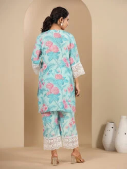 Latest Sky Blue Silk Co Ord Set -Saree Luxe Shop latest sky blue silk co ord set 1695981025as2797136 4