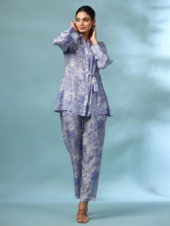 Light Blue Crepe Printed Co Ord Set For Casual 5 Light Blue Crepe Printed Co Ord Set For Casual -Saree Luxe Shop lavender crepe printed co ord set for casual 1664795084as2486527 1