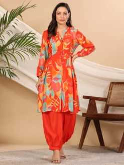 Lavish Red Printed Co Ord Set