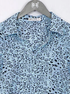 Light Blue Printed Casual Dress