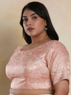 Light Pink Brocade Blouse -Saree Luxe Shop light pink brocade blouse 1703072466plssb00012 lipk 4