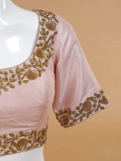 Light Pink Silk Ready Made Blouse