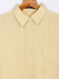 Light Yellow Cotton Checks Shirt
