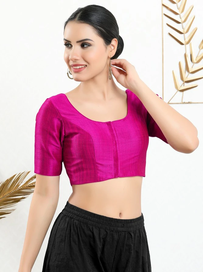 Magenta Art Silk Blouse 3 Magenta Art Silk Blouse - Image 3