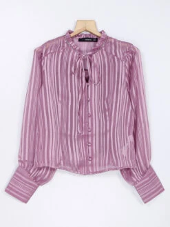 Mauve Pink Stripe Chiffon Top 5 Mauve Pink Stripe Chiffon Top -Saree Luxe Shop mauve pink stripe chiffon top 1681448362m3s18715mauve 1