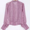 Mauve Pink Stripe Chiffon Top