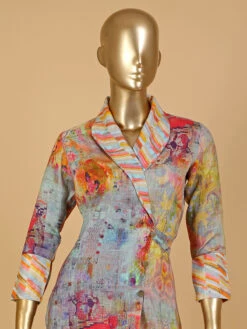 Multi Color Silk Printed Co Ord Set