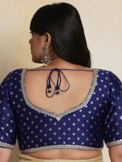 Navy Brocade Blouse -Saree Luxe Shop navy brocade blouse 1703071045plssb00006 nvbl 2