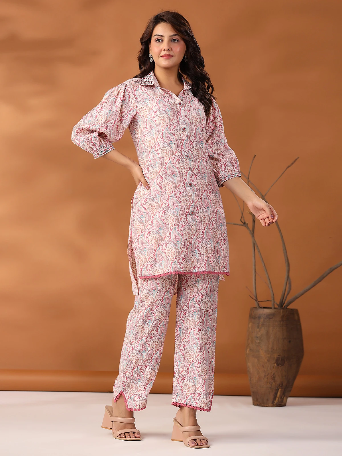 Newest Cotton Pink Co Ord Set 2 Newest Cotton Pink Co Ord Set - Image 2