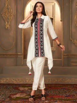 Newest Cream Modal Silk Co Ord Set