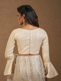 Off White Georgette Blouse 7 Off White Georgette Blouse -Saree Luxe Shop off white georgette blouse 1703239126ss ti 0003 3