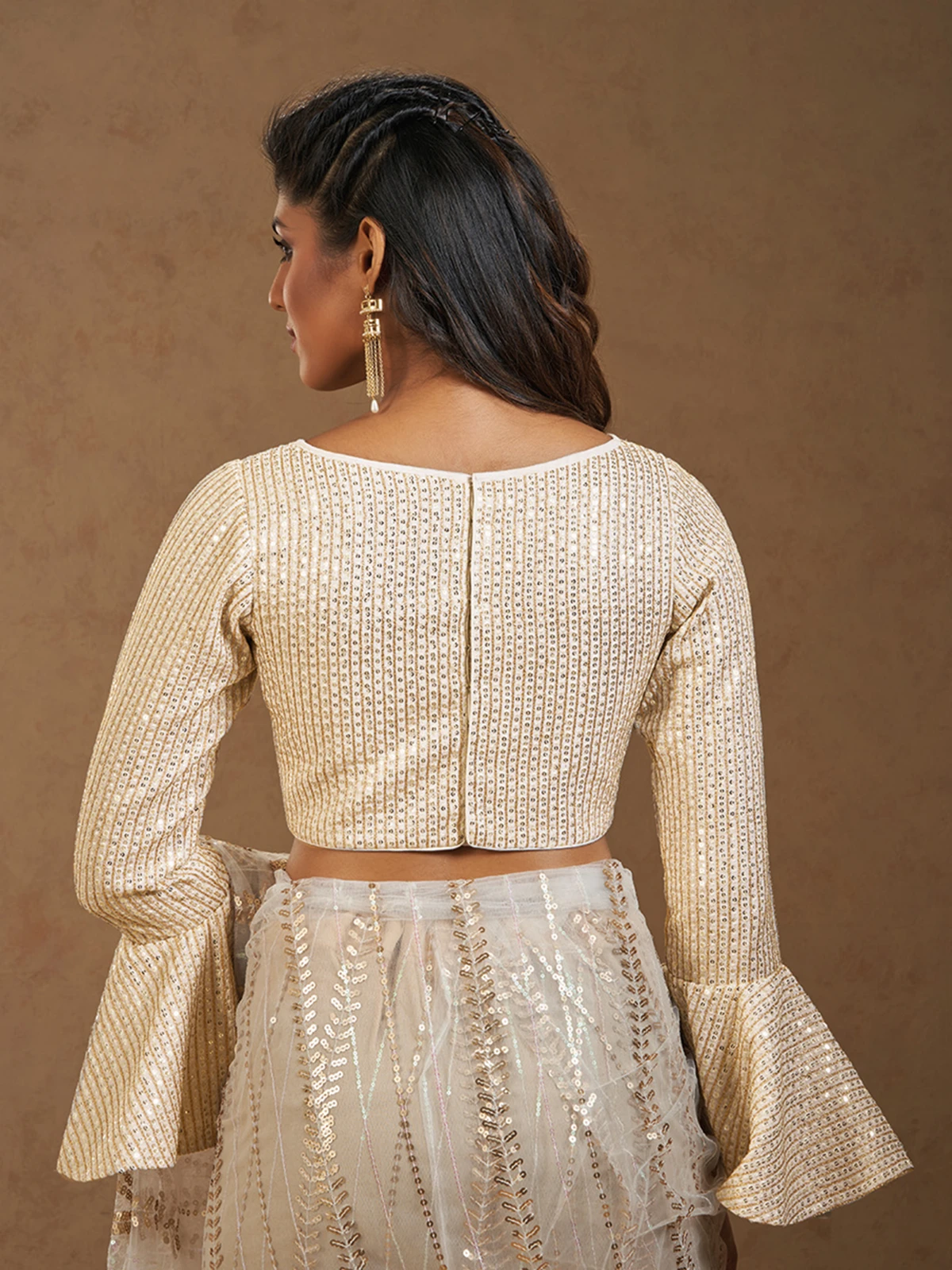 Off White Georgette Blouse 4 Off White Georgette Blouse - Image 4