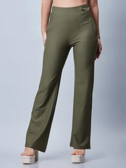 Olive Cotton Plain Pant