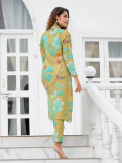 Olive Jacket Style Printed Co Ord Set -Saree Luxe Shop olive jacket style printed co ord set 1688641873as2704245 5