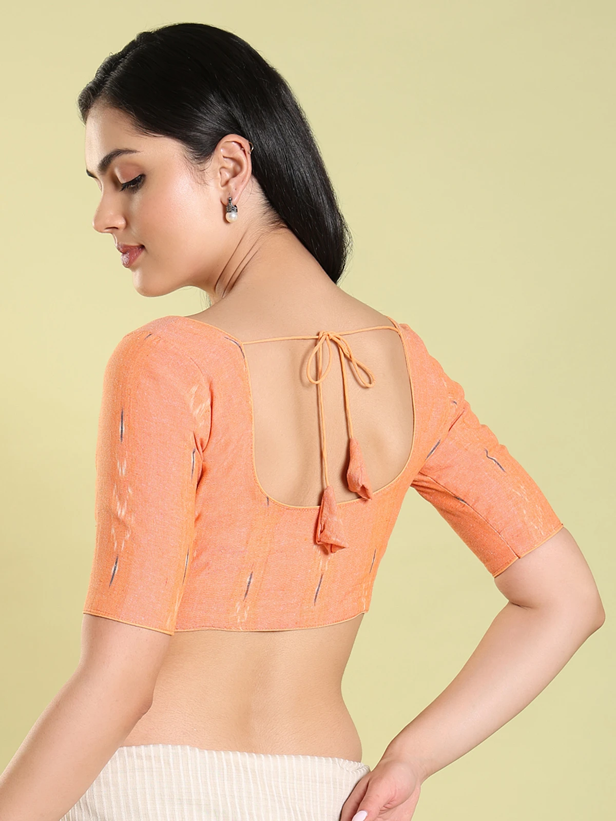 Orange Geometric Printed Blouse 2 Orange Geometric Printed Blouse - Image 2