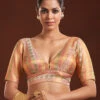 Peach Brocade Zari Weaving Blouse