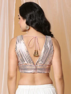 Peach Net Ready Made Blouse -Saree Luxe Shop peach net ready made blouse 1704448820ssb4527 pech 4