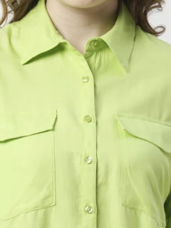 Pepe Jeans Neon Green Viscose Plain Shirt -Saree Luxe Shop pepe jeans neon green viscose plain shirt 1679118168pl304589 4 green