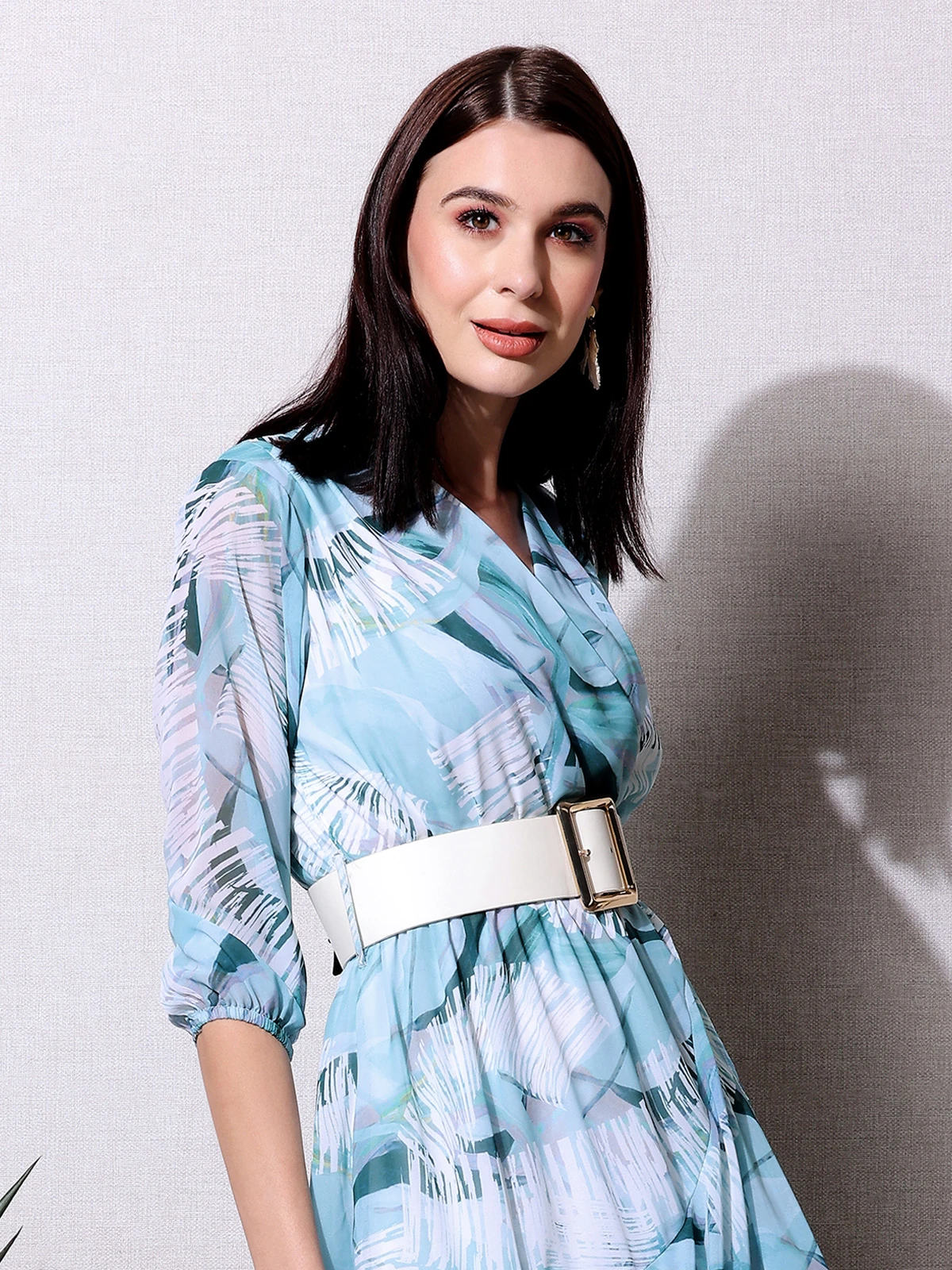 Pink Nine Sea Green Georgette Dress - Image 2