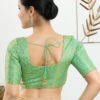 Pista Green Jacquard Blouse