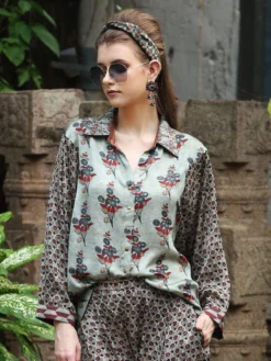 Pista Green Muslin Co Ord Set