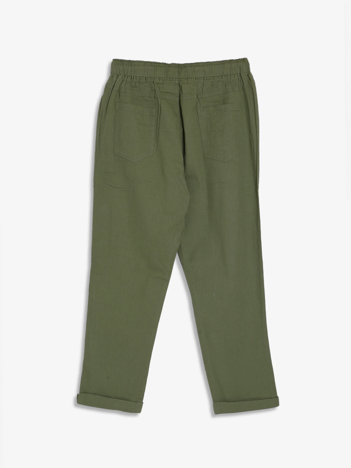 Global Republic Plain Cotton Olive Lower Pant 5 Global Republic Plain Cotton Olive Lower Pant - Image 5