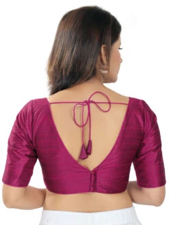Plain Readymade Magenta Silk Blouse