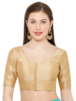 Plain Silk Gold Blouse -Saree Luxe Shop plain silk gold blouse 1703939386ssb2922 gold 1