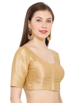 Plain Silk Gold Blouse