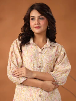 Printed Cotton Co Ord Set In Cream 7 Printed Cotton Co Ord Set In Cream -Saree Luxe Shop printed cotton co ord set in cream 1696742690as2805170 5