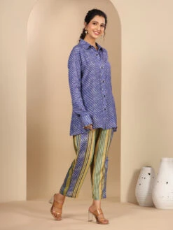 Printed Crepe Blue Co Ord Set -Saree Luxe Shop printed crepe blue co ord set 1695980756as2797132 3