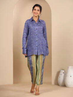 Printed Crepe Blue Co Ord Set -Saree Luxe Shop printed crepe blue co ord set 1695980757as2797132 1