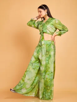 Printed Green Georgette Co Ord Set -Saree Luxe Shop printed green georgette co ord set 1691825538as2715030 2