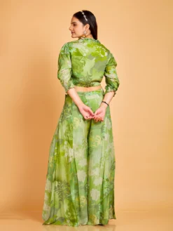 Printed Green Georgette Co Ord Set