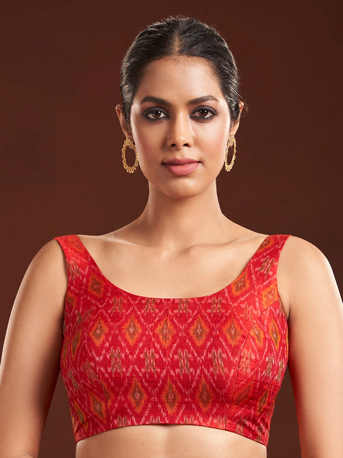 Printed Red Silk Blouse 1 Printed Red Silk Blouse