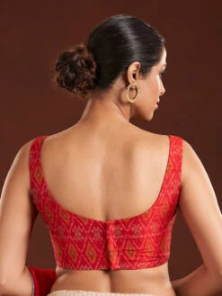 Printed Red Silk Blouse 7 Printed Red Silk Blouse -Saree Luxe Shop printed red silk blouse 1703235940ss ri 0008 3
