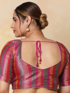 Purple Brocade Ready Made Blouse -Saree Luxe Shop purple brocade ready made blouse 1703132984plssb00038 prpl 2