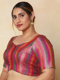 Purple Brocade Ready Made Blouse -Saree Luxe Shop purple brocade ready made blouse 1703132984plssb00038 prpl 3