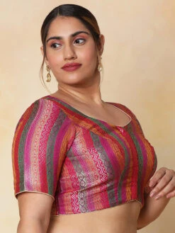 Purple Brocade Ready Made Blouse