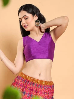 Purple Dupion Silk Plain Blouse 10 Purple Dupion Silk Plain Blouse -Saree Luxe Shop purple dupion silk plain blouse 1704976446ss vf 0020 5