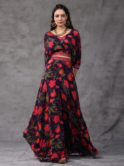 Purple Floral Printed Co Ord Set 7 Purple Floral Printed Co Ord Set -Saree Luxe Shop purple floral printed co ord set 1697257912jk 318 1