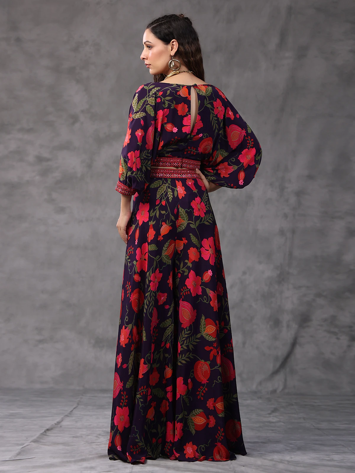 Purple Floral Printed Co Ord Set 4 Purple Floral Printed Co Ord Set - Image 4