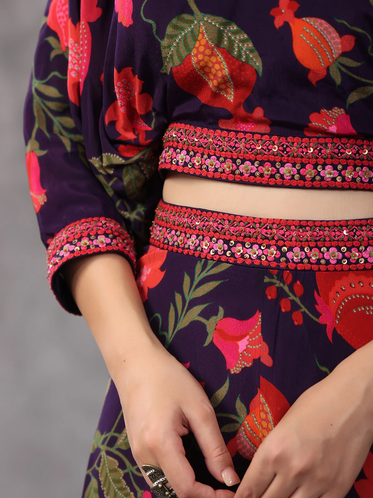 Purple Floral Printed Co Ord Set 5 Purple Floral Printed Co Ord Set - Image 5